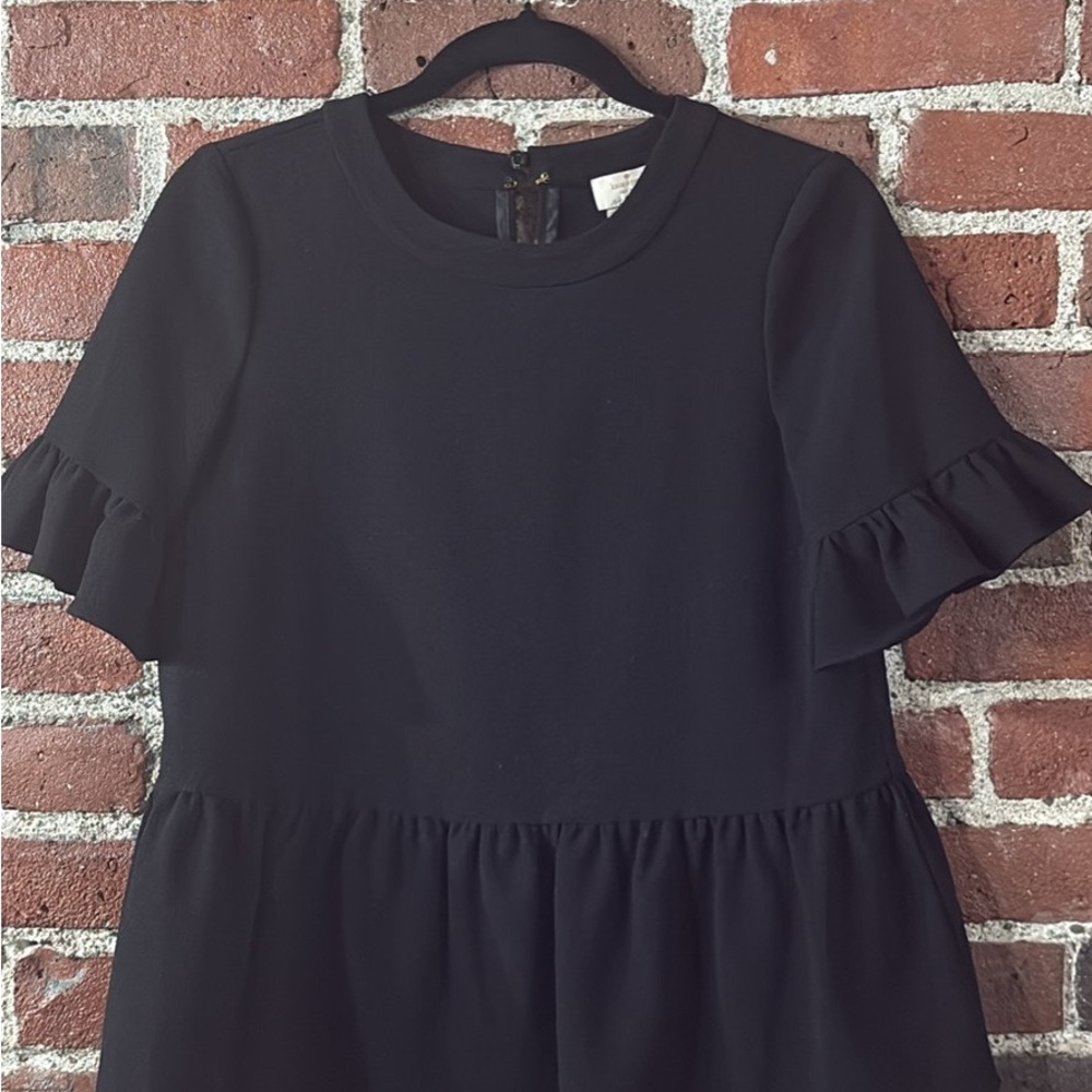 Kate Spade Black Ruffle Sleeve Top